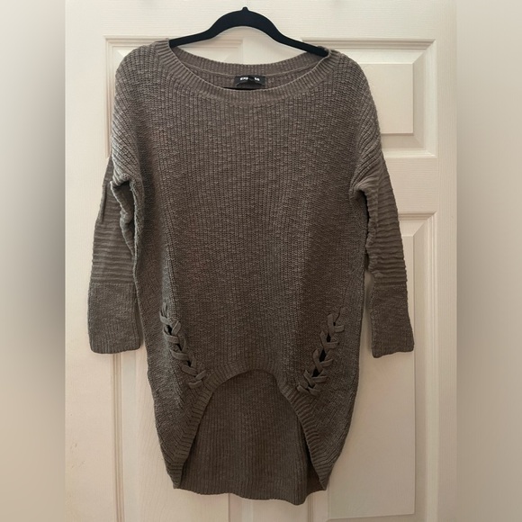 Express Sweater XS Women Brown Half Sleeve Boho Casual Cozy - Picture 1 of 2